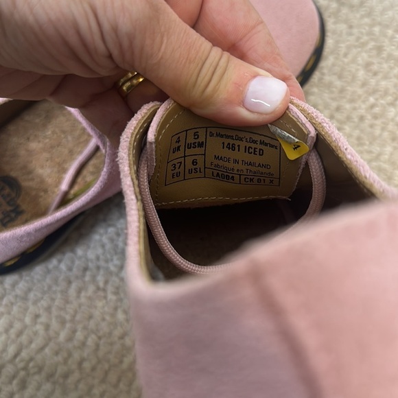 Dr. Martens 1461 Iced Suede Oxford shoes pink ice sole Sz37 US6 - Picture 10 of 12